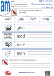 am-cvc-word-scramble-worksheet